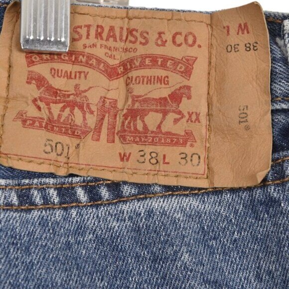 Levi's 501 Medium Stonewash Jeans Blue Size 38x30 - Picture 6 of 11